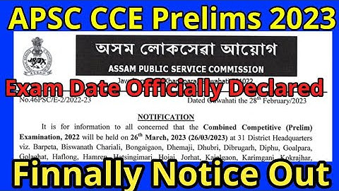 Apsc prelims 2023😱👍🤔 exam Date Declared👌.#apsc #prelims2023 #official #exam #examdate #declared#2023