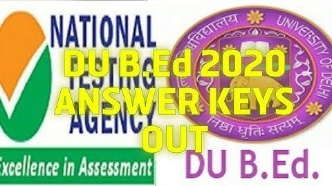 DU B.Ed 2020 Answer Keys| NTA DUET 2020 PG Answer Keys|