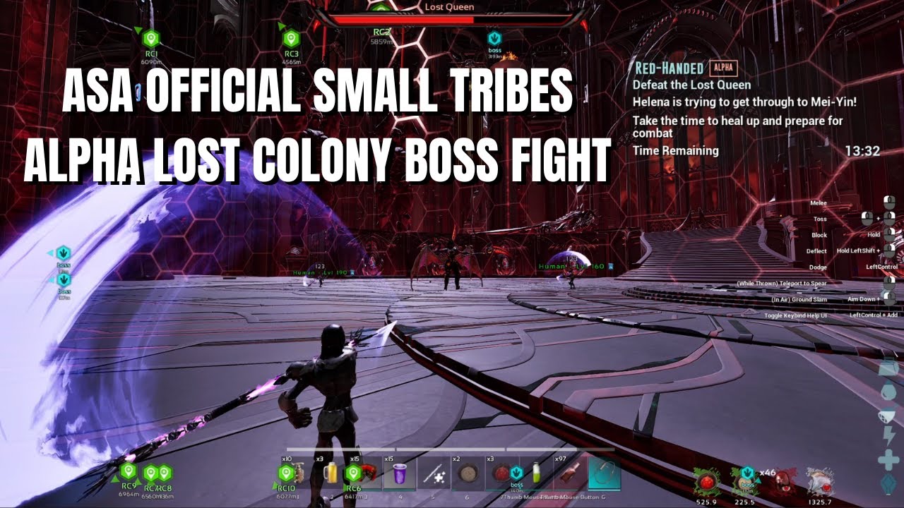 Ark Official Small Tribes Full Alpha Lost Colony Boss Fight  ( Red-handed mission )