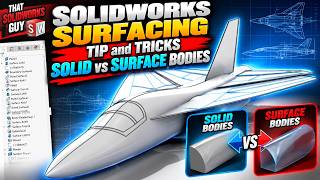 Full Solidworks Surfacing - TIPS and TRICKS - SOLID vs SURFACE Bodies Guide