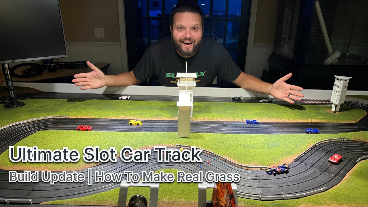 Building My Ultimate Slot Car Track Part 3 | Grass, Scenery & Guardrails Upgrade (AFX HO Scale)