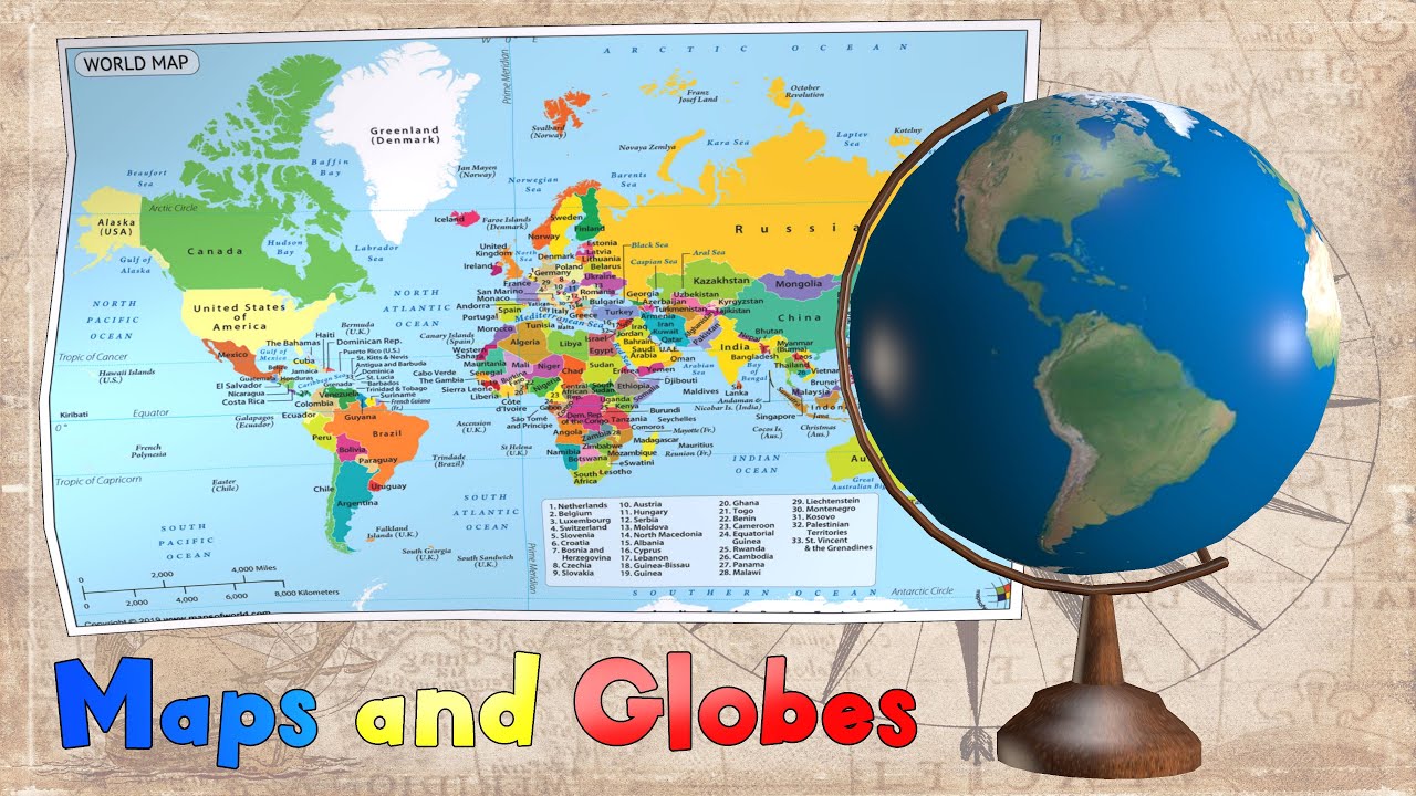 World Globe Map World Globe Earth Map Geography Education Study Children Kid 