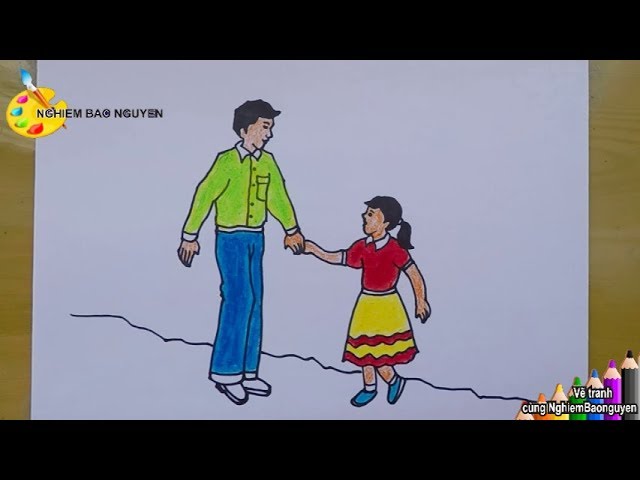 Vẽ Cha Và Con Gái/How To Draw Father And Daughter - Youtube