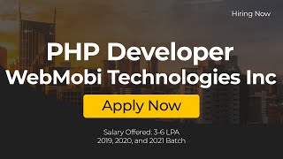 WebMobi Technologies Inc Hiring for PHP Developer screenshot 1