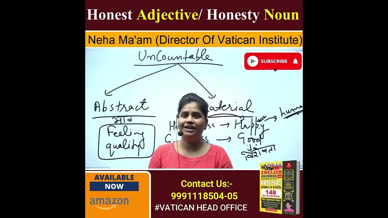Honest Adjective/ Honesty Noun Neha Ma'am Vatican Institute