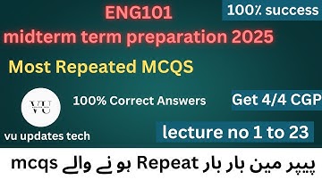 Eng101 Midterm Preparation Spring 2025 || Eng101 Midterm Preparation 2026|Eng101 Midterm Preparation