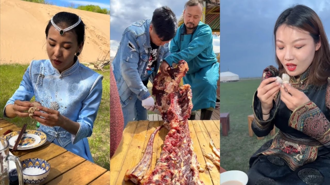 Гурманская жизнь монгольского Энке и его друзей! Коллекция 37 #кемпинг #кулинария #деревня #монголия