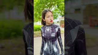 Spidergirl was possessed by the Venom mask and destroyed two superheroes #shorts #youtubeshorts