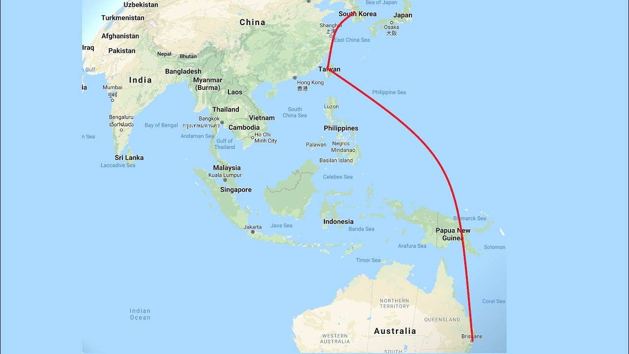 australia to korea travel time