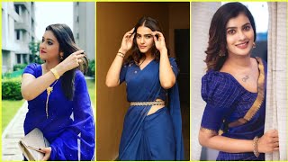 Top 20 Stylish Blue Saree Photo Poses Idea For Girls Saree Photo Poses
