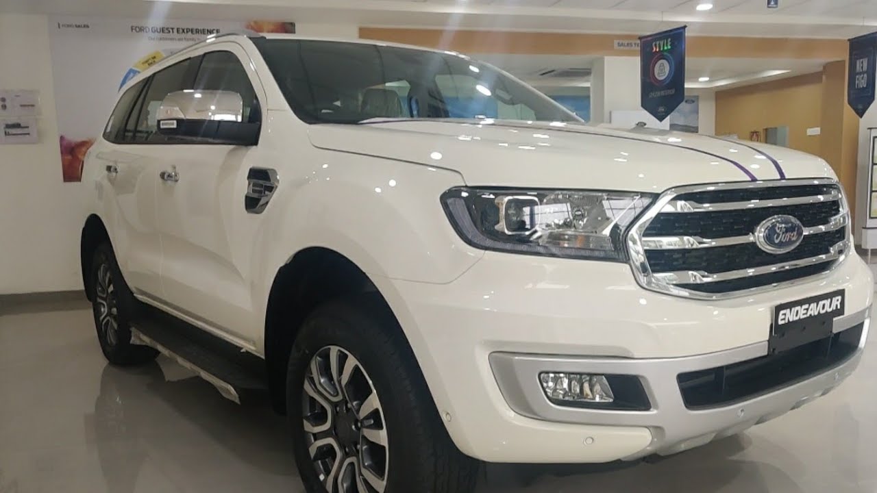 2020 Ford Endeavour Diamond White and Diffused Silver Colour