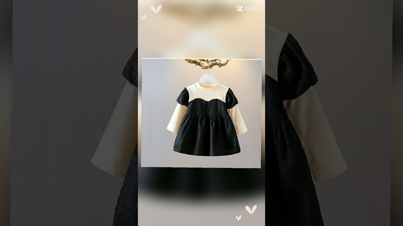 Black in white colour kids frock design// beautiful# baby