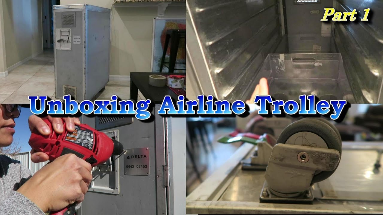 PART 1: Restoring Airline Trolley-- Unboxing, Removing Rivets, Cleaning Wheels