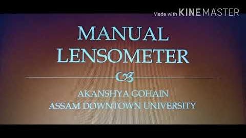 MANUAL LENSOMETER