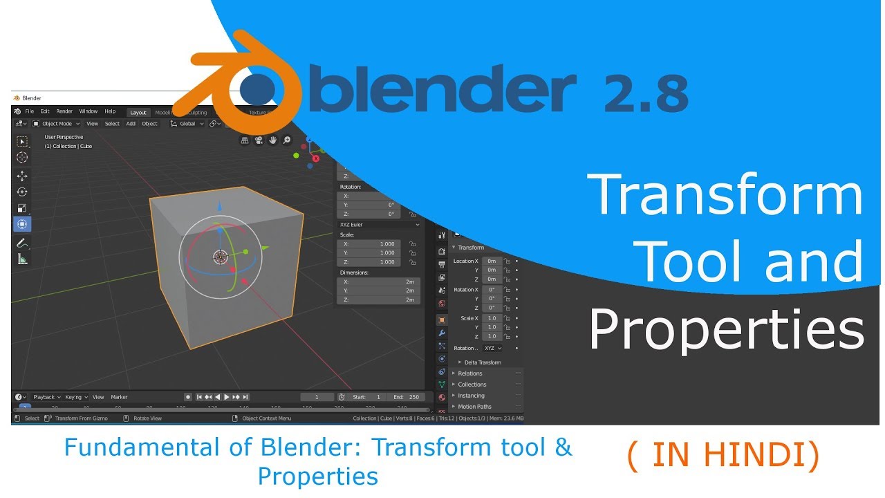 Transform Tool And Properties In Blender 2 8 Youtube