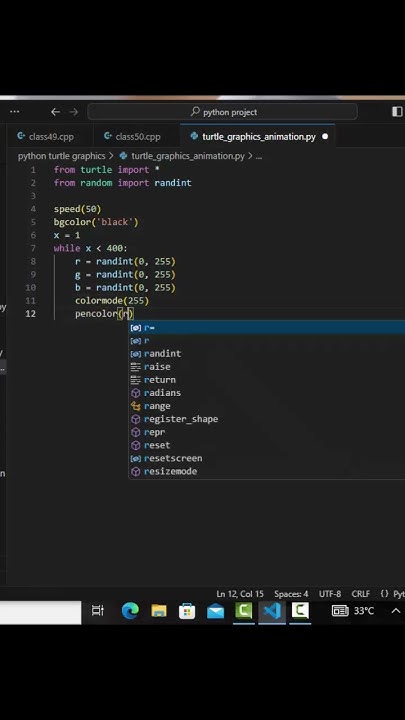Turtle 🐢 Graphics Square Animation Using Python ♥️ #shortvideo # ...