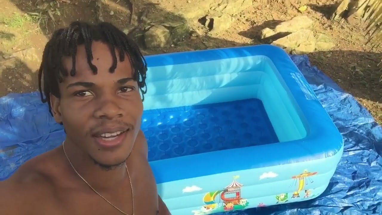 First time blowing up a pool 🏊‍♀️// using my mouth //this happened 🤭