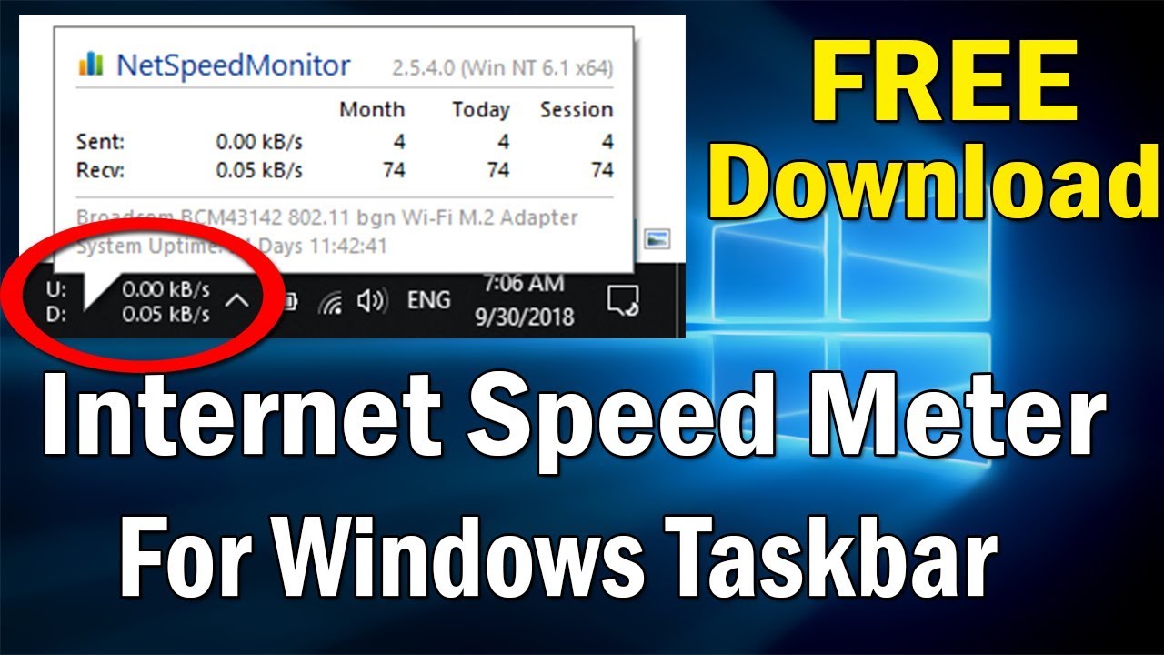huisvrouw lichten Naleving van Free Internet Speed Meter For PC ( Windows 7/8/8.1/10 ) - YouTube