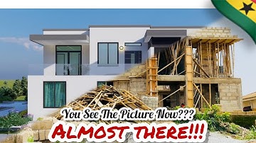 KENYASI PROJECT 1.3 | First Floor + Floating Stairs + Hidden Roof Construction | Building In GHANA