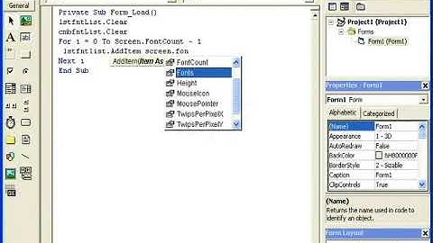 Visual Basic font viewer  tutorial