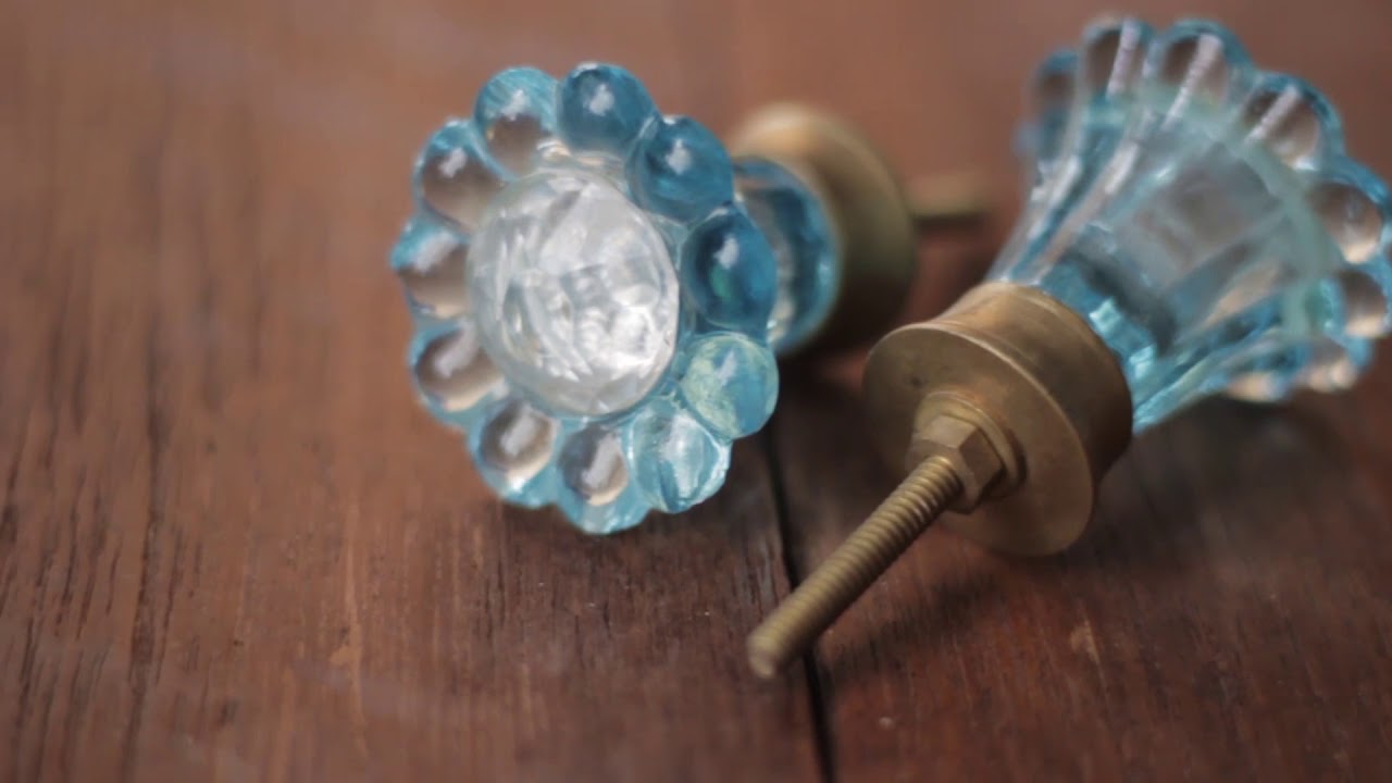 blue expensive dress Blue Cut Tomato Glass Knob (Set of 6)  Perilla Home