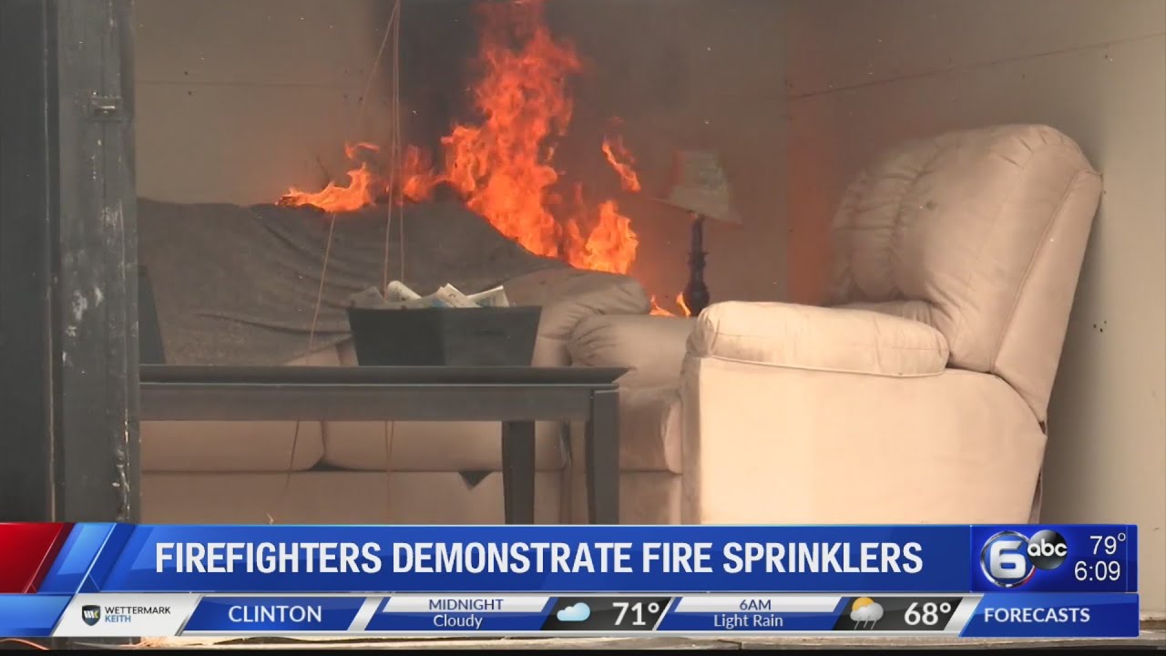 Pigeon Forge firefighters demonstrate fire sprinkler effectiveness
