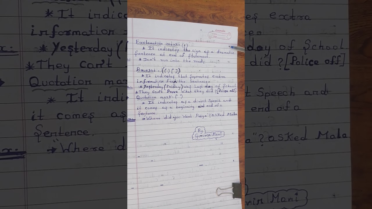 6th to 12th standard english grammar topic punctuation