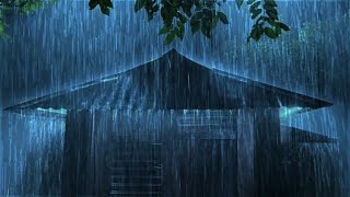 Enchanted Night Rain: Mesmerizing Downpour in a Forest Haven