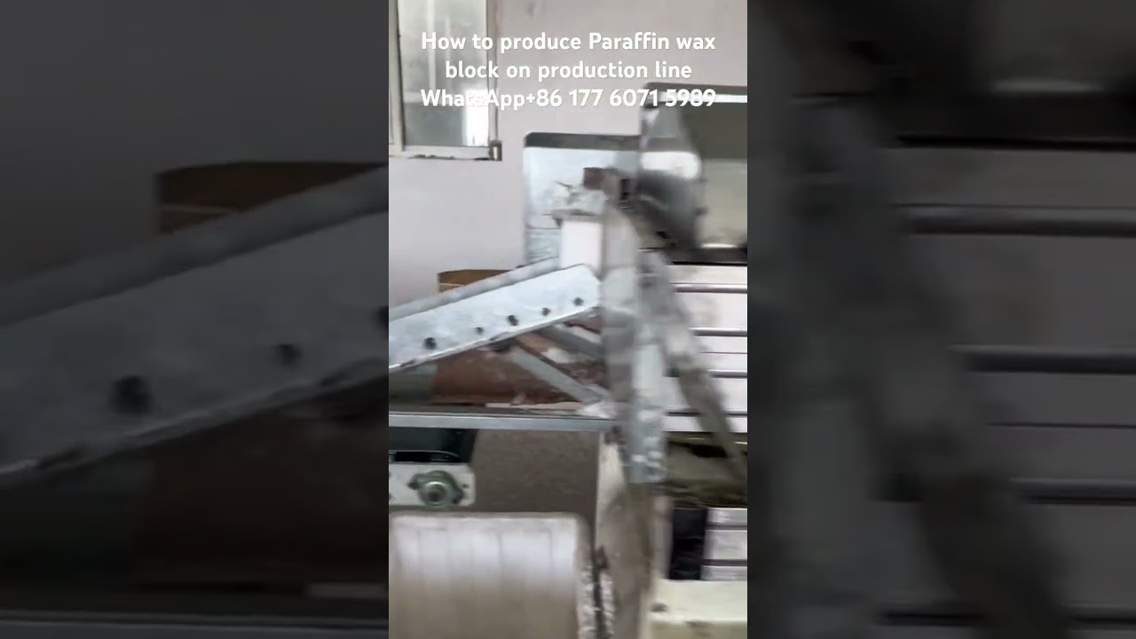 Video of how to produce candle wax Paraffin wax block 56 58 on factory production line?