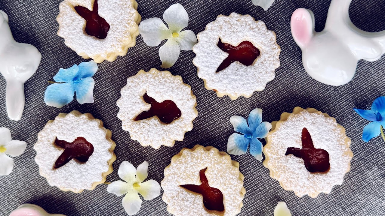 Bunny Linzer Cookies | Cute & Easy Easter Treats! Very Simple and Delicious Recipe
