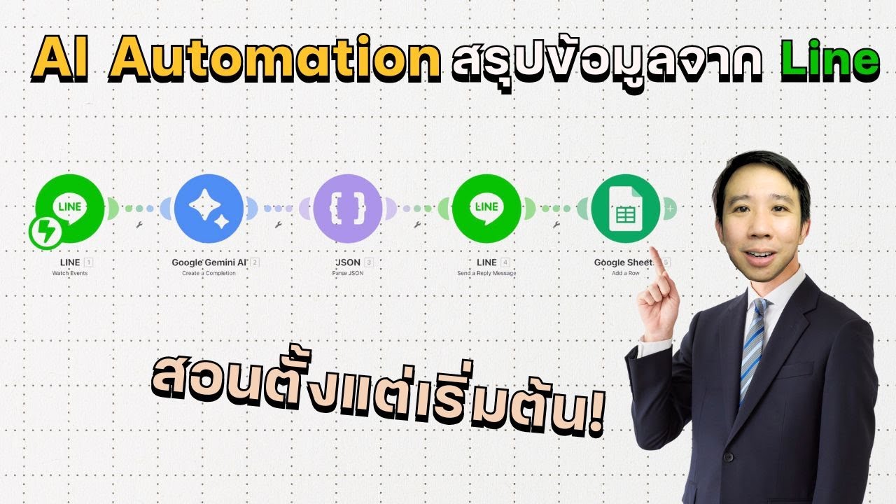 สอนสร้าง AI Automation สรุปข้อมูลเยี่ยมลูกค้าจาก Line ตั้งแต่เริ่มต้นจนทำได้!