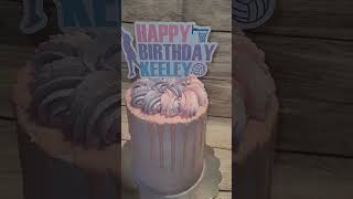 Pastel Netball Cake with chocolate drip