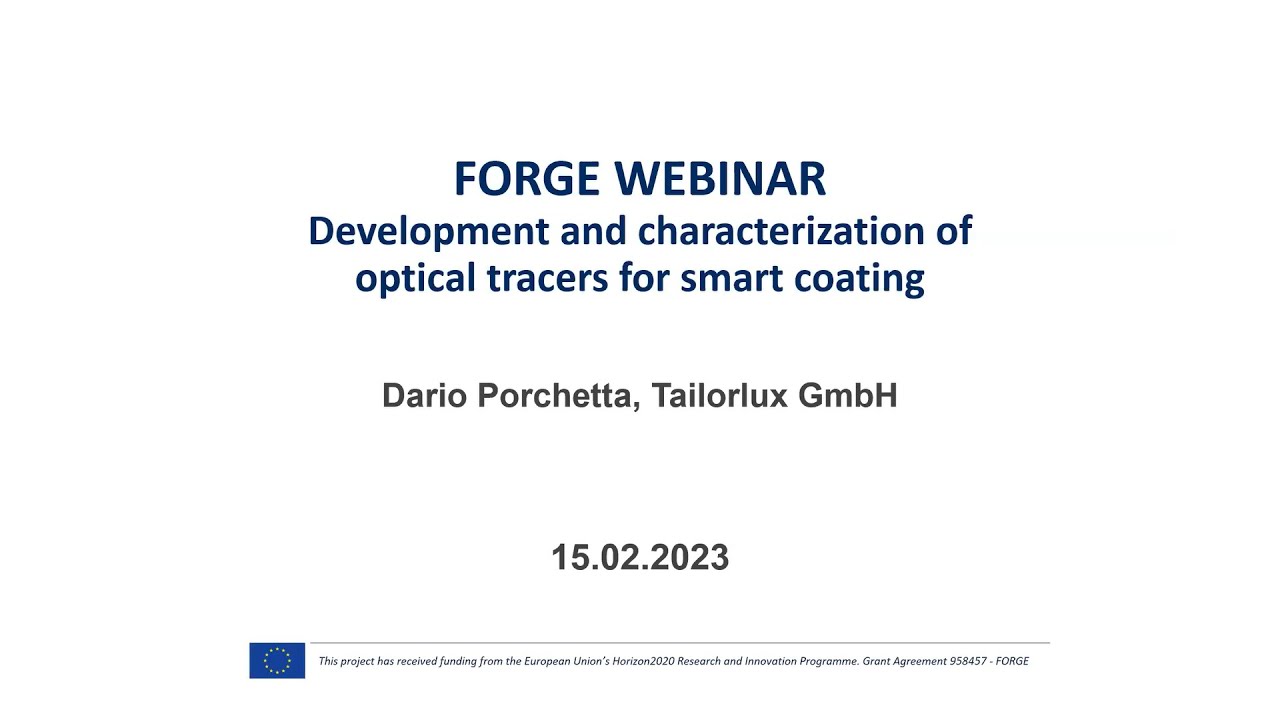 FORGE PROJECT - Smart coating system for wear and damage monitoring - Webinar