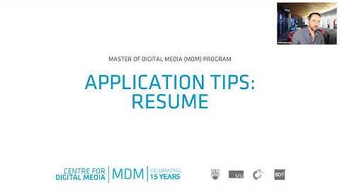 Master of Digital Media Application Tip: Resume