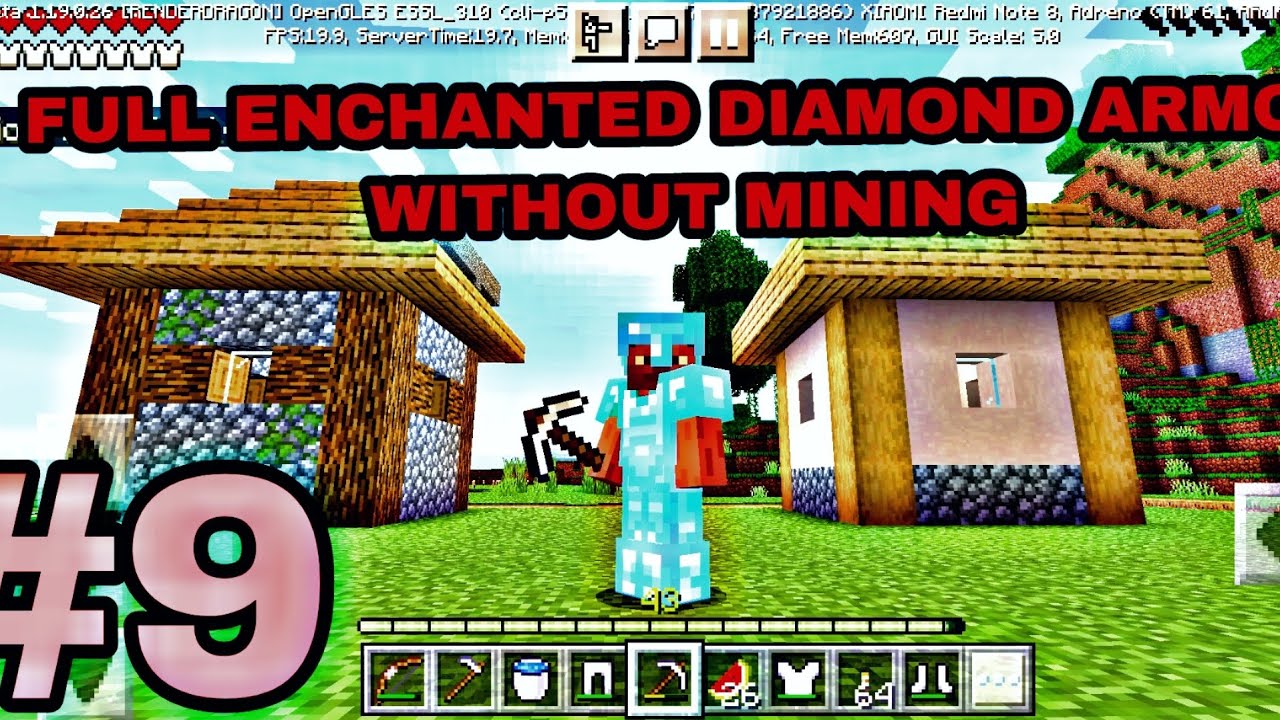 FULL ENCHANTED DIAMOND ARMOR WITHOUT MINING IN || MINECRAFT SURVIVAL ...