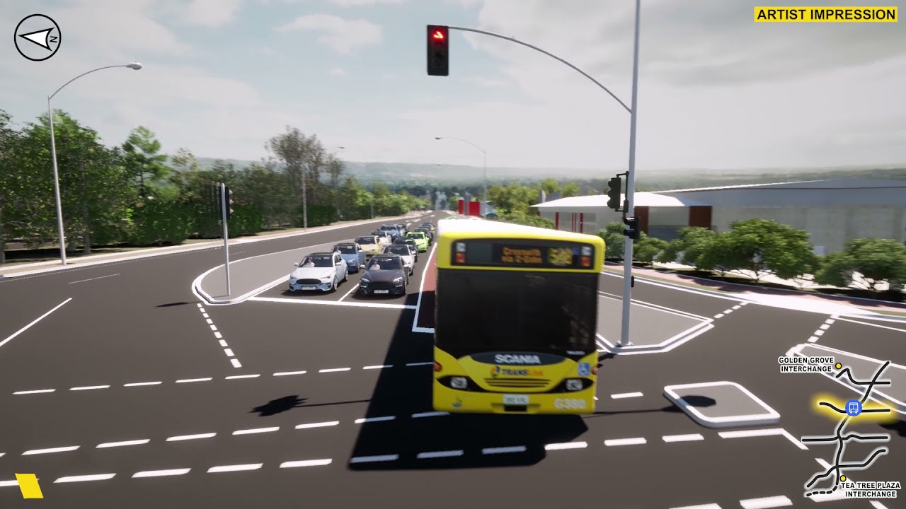 Golden Grove Road Upgrade Project bus priority treatments