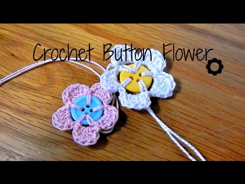 CROCHET BUTTON FLOWER - Cute Fast and Easy Flowers by Naztazia 