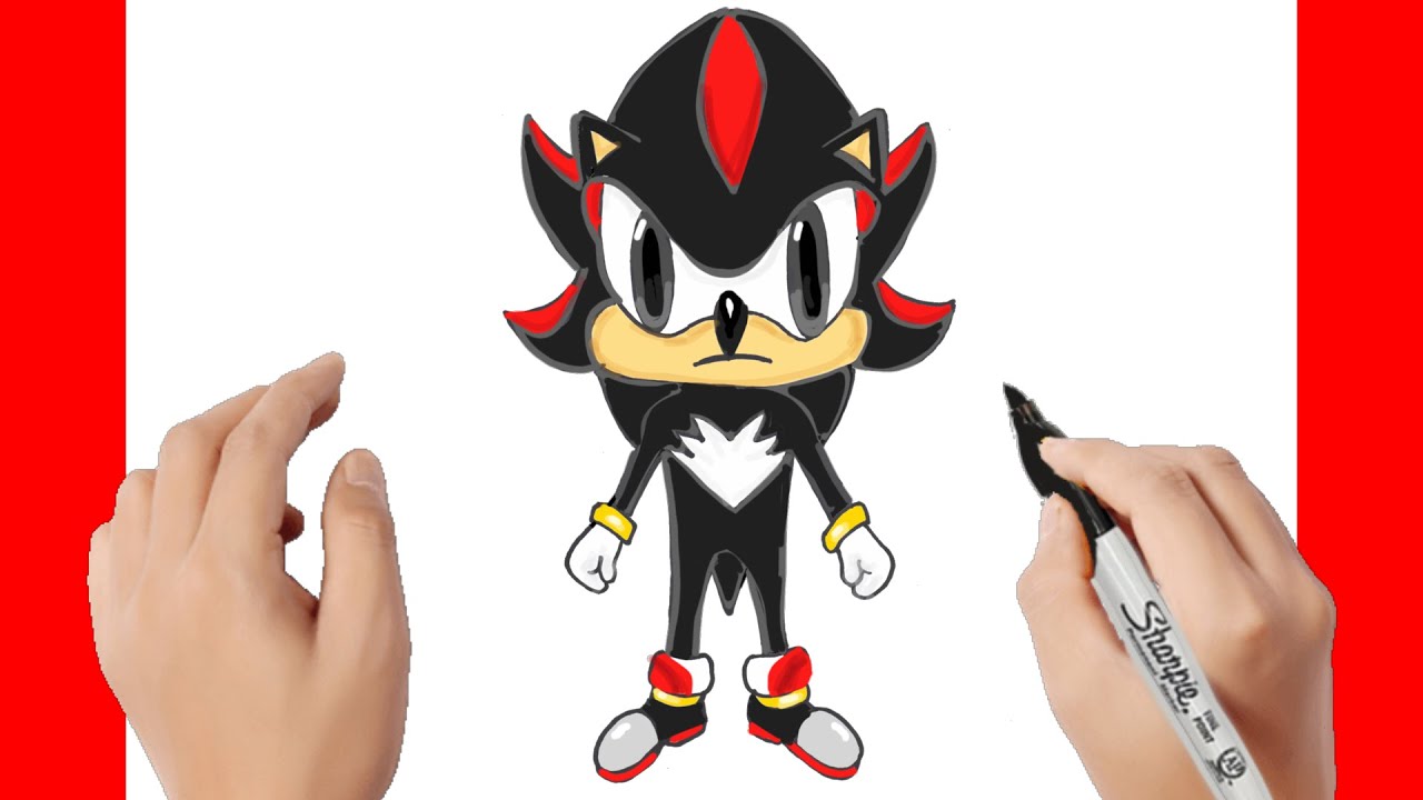 Como DESENHAR o SHADOW do SONIC passo a passo - Como DIBUJAR a SHADOW de  SONIC paso a paso 