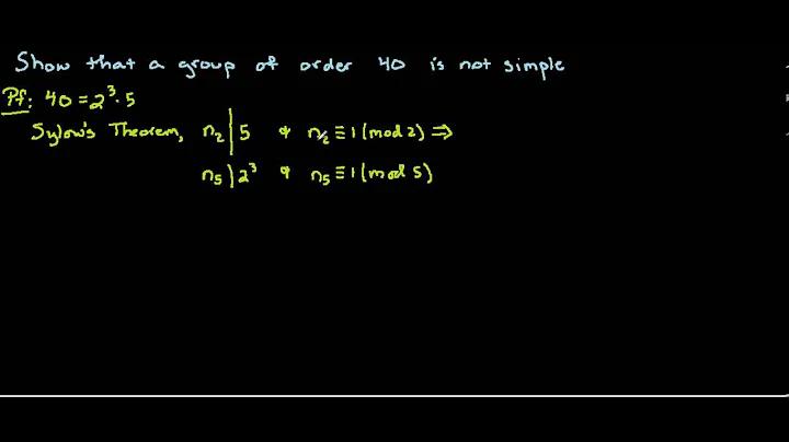 Sylow's Theorem applied to a group of order 40