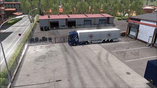 protective gloves 운송, Game Play Euro Truck Simulator 2 (Austria-Italy), 의료지원 물품 운송. screenshot 5
