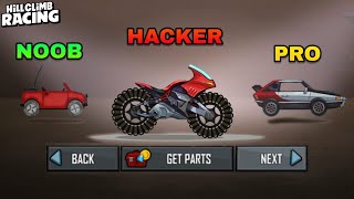 HILL CLIMB RACING - NOOB vs PRO vs HACKER