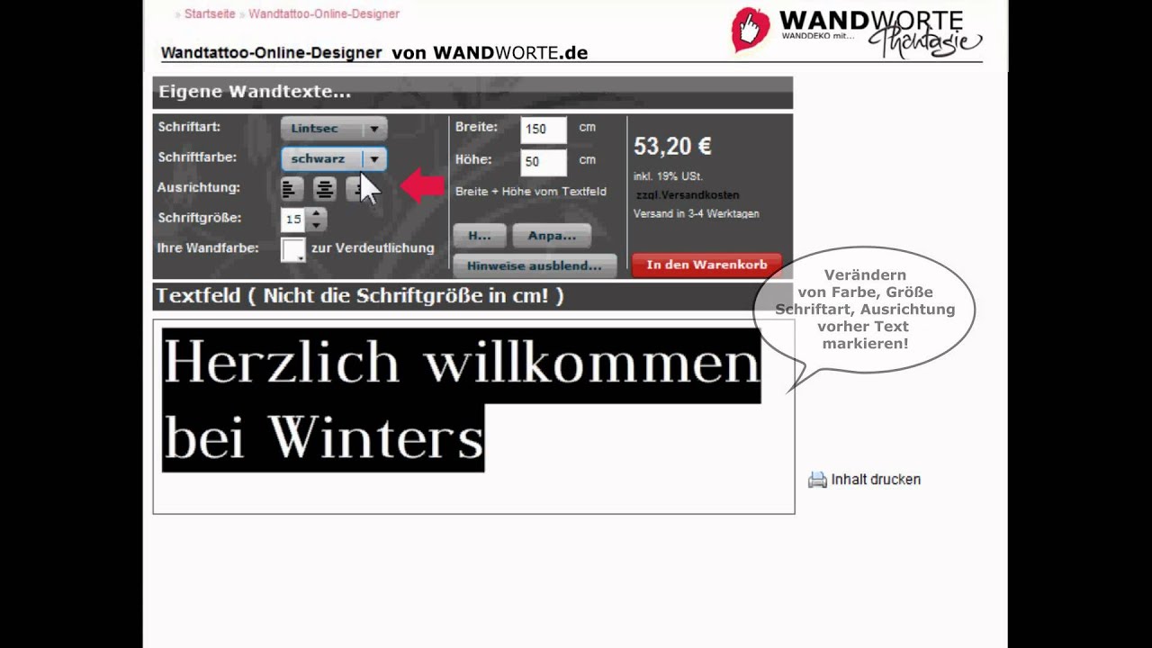 Wandtattoo Selbst Gestalten Mit Dem Online Designer Von Wandworte Youtube