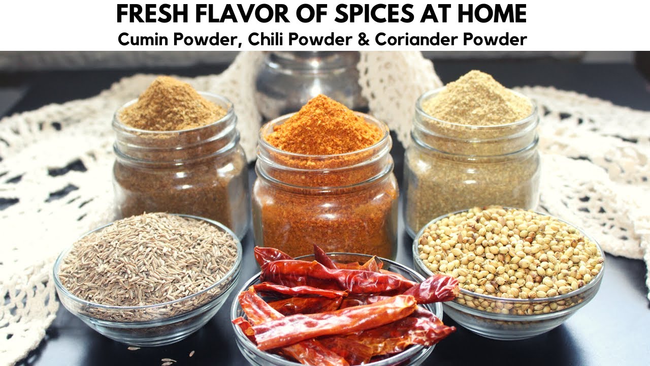 Make Fresh Flavor of Spices Home Cumin Powder Coriander Powder