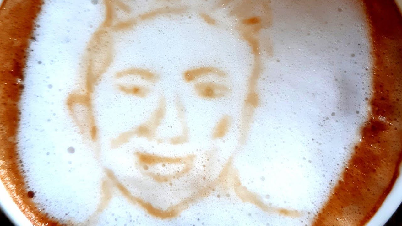 How to make a men face latte art YouTube