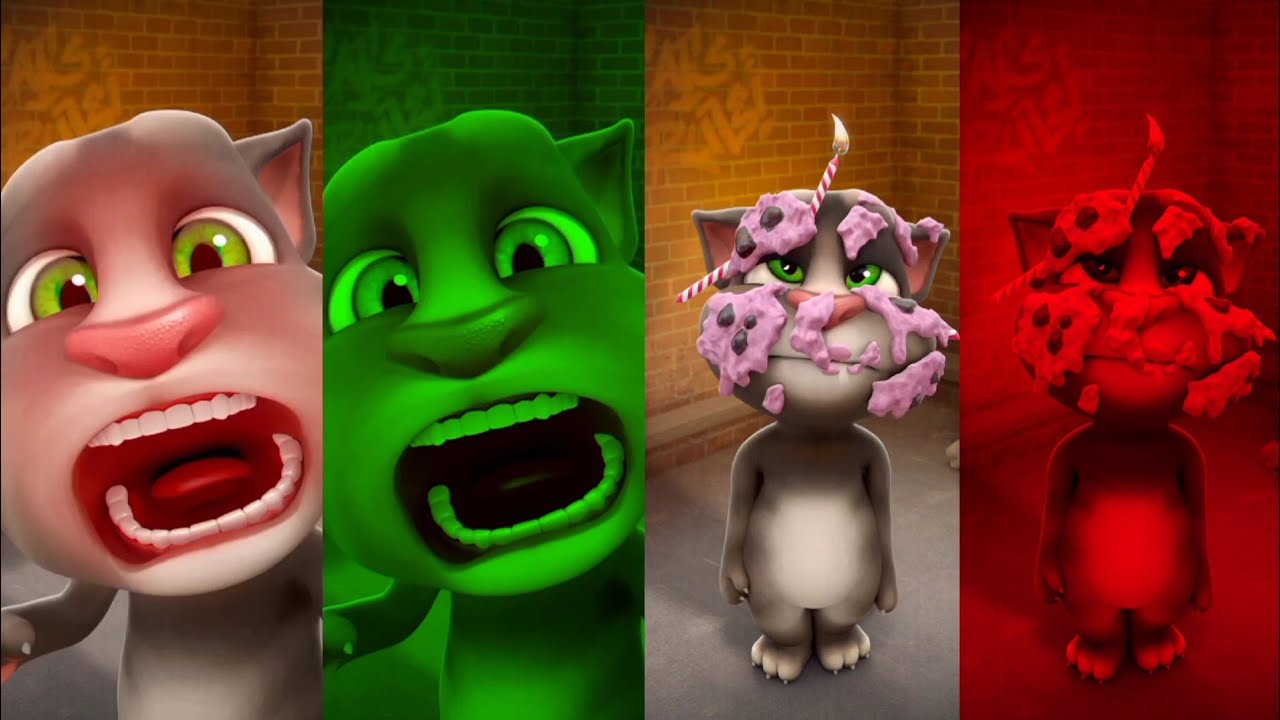 Talking Tom Cat -- Funny Movements Cartoon -- Colour Gameplay ( Part 19 )