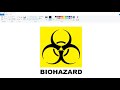 How to draw Biohazard Logo in step by step in Ms Paint | Biohazard Symbol Drawing.