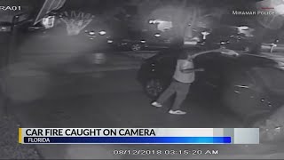 car fire caught on camera in Florida