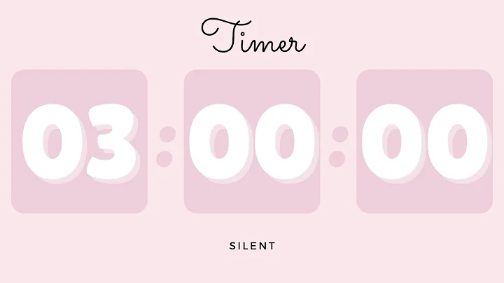 🌸 3 Hours Silent Timer with Cute Ending Alarm | Pastel Pink Timer