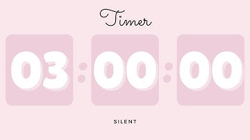 🌸 3 Hours Silent Timer with Cute Ending Alarm | Pastel Pink Timer