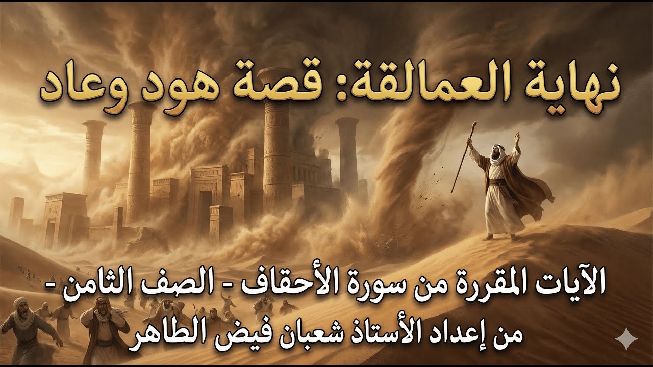 عمالقة الأحقاف وتحدي الريح - الآيات المقررة على الصف الثامن من سورة هود - الفصل الثاني